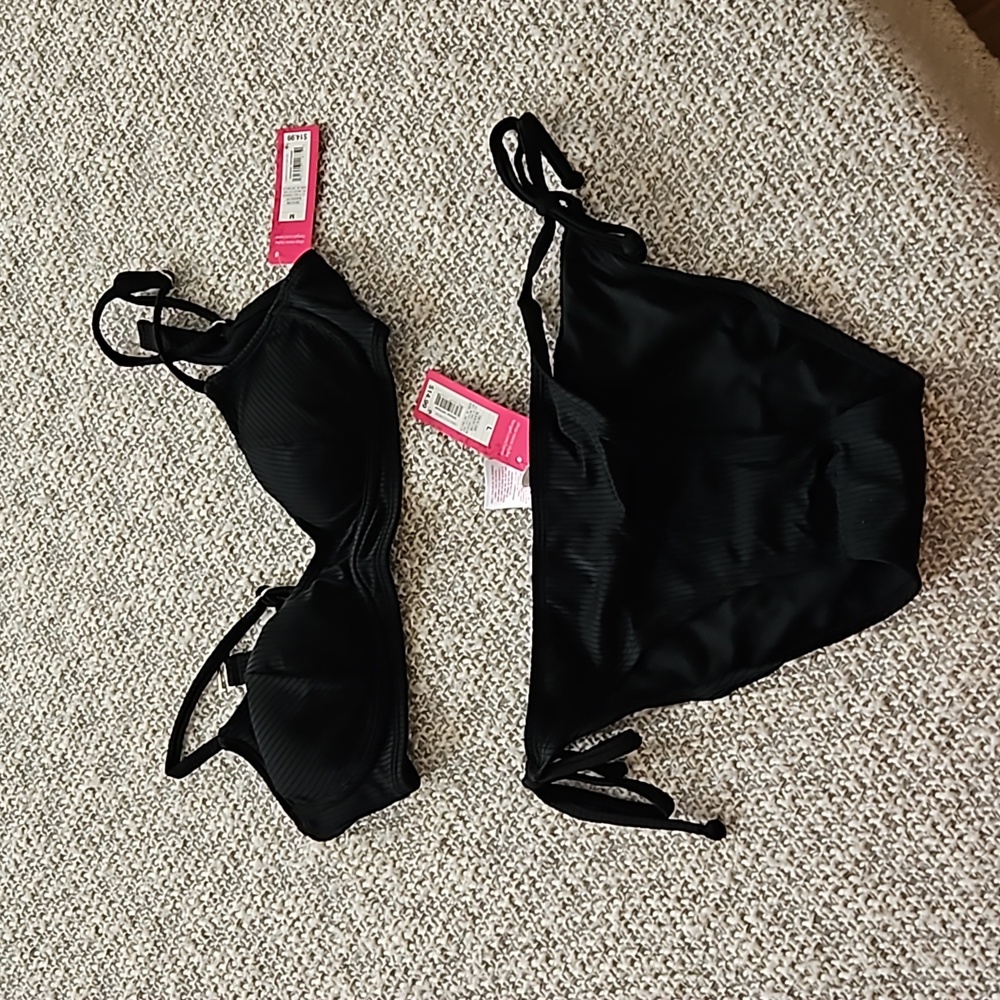 Nwt black ribbed two piece